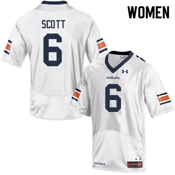 Women #6 Keionte Scott Auburn Tigers College Football Jerseys Sale-White